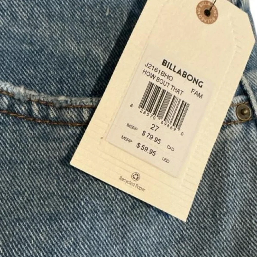 Billabong Denim Shorts Womens 27 Blue New Distressed How Bout That High Waist